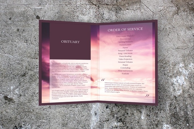 Order of service template