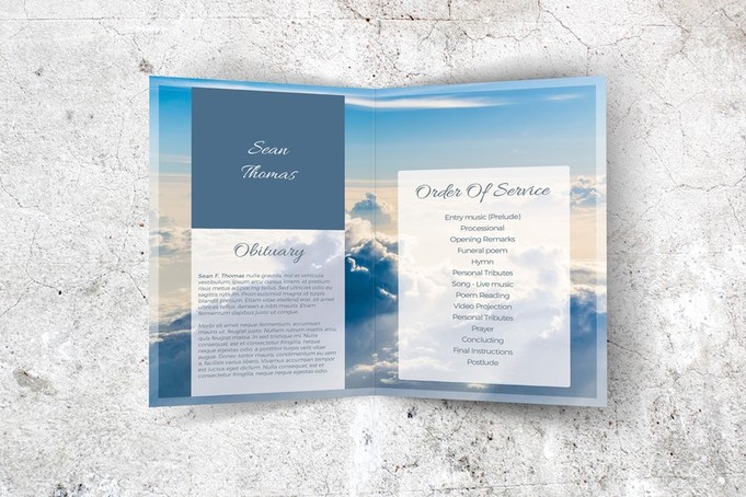 clouds obituary template