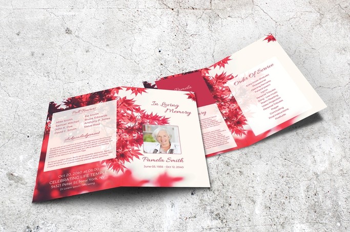 red memorial program template