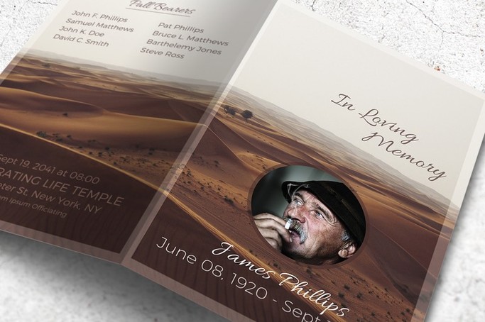 funeral program desert