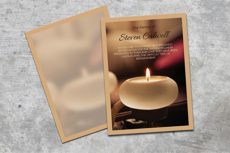 Candle Memorial Thank You Card