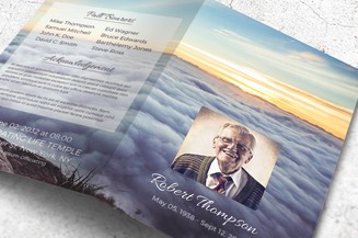 clouds funeral program template